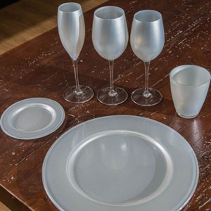 Linea Nuance White Perla Landhaus Glassware