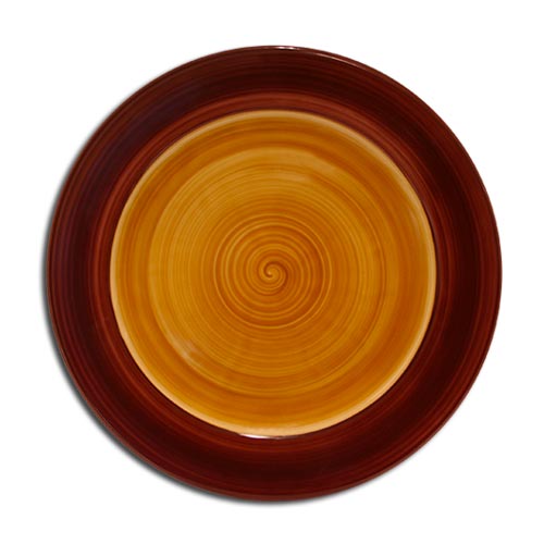 Doppel Brown flat plate cm.21 Landhaus Porcelain