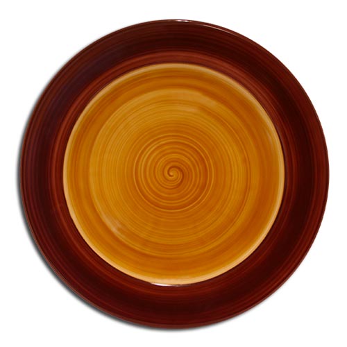 Doppel Brown flat plate cm.24 Landhaus Porcelain