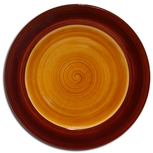 Doppel Brown flat plate cm.27 Landhaus Porcelain