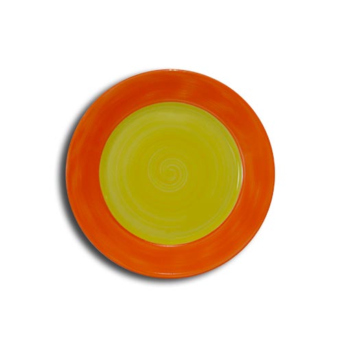 Doppel Yellow flat plate cm.17 Landhaus Porcelain