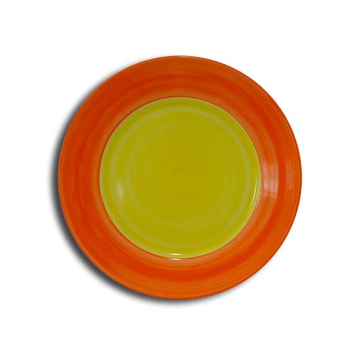 Doppel Yellow flat plate cm.21 Landhaus Porcelain