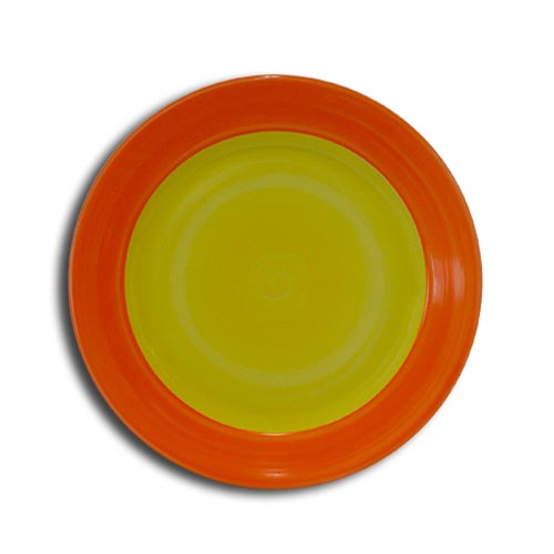 Doppel Yellow flat plate cm.24 Landhaus Porcelain