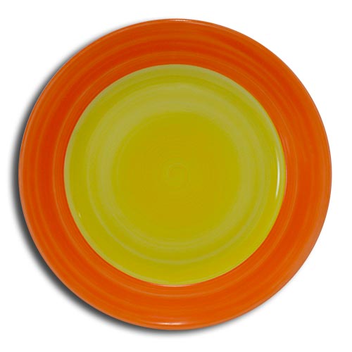 Doppel Yellow flat plate cm.27 Landhaus Porcelain