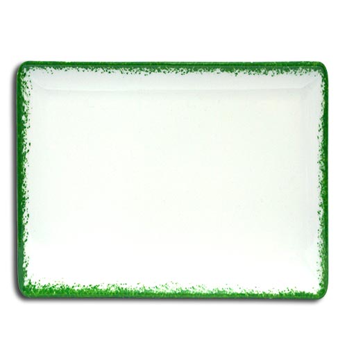 Spotrimmed Green rectangular cm.35x26 Landhaus Porcelain