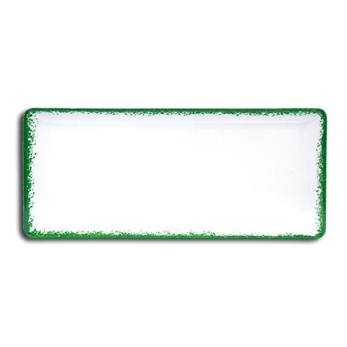 Spotrimmed Green rectangular cm.29x13 Landhaus Porcelain