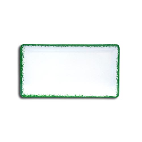 Spotrimmed Green rectangular cm.24x13 Landhaus Porcelain
