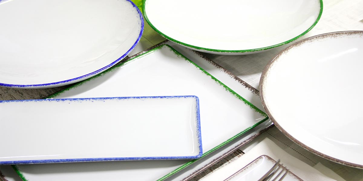 Spotrimmed Green Landhaus Porcelain