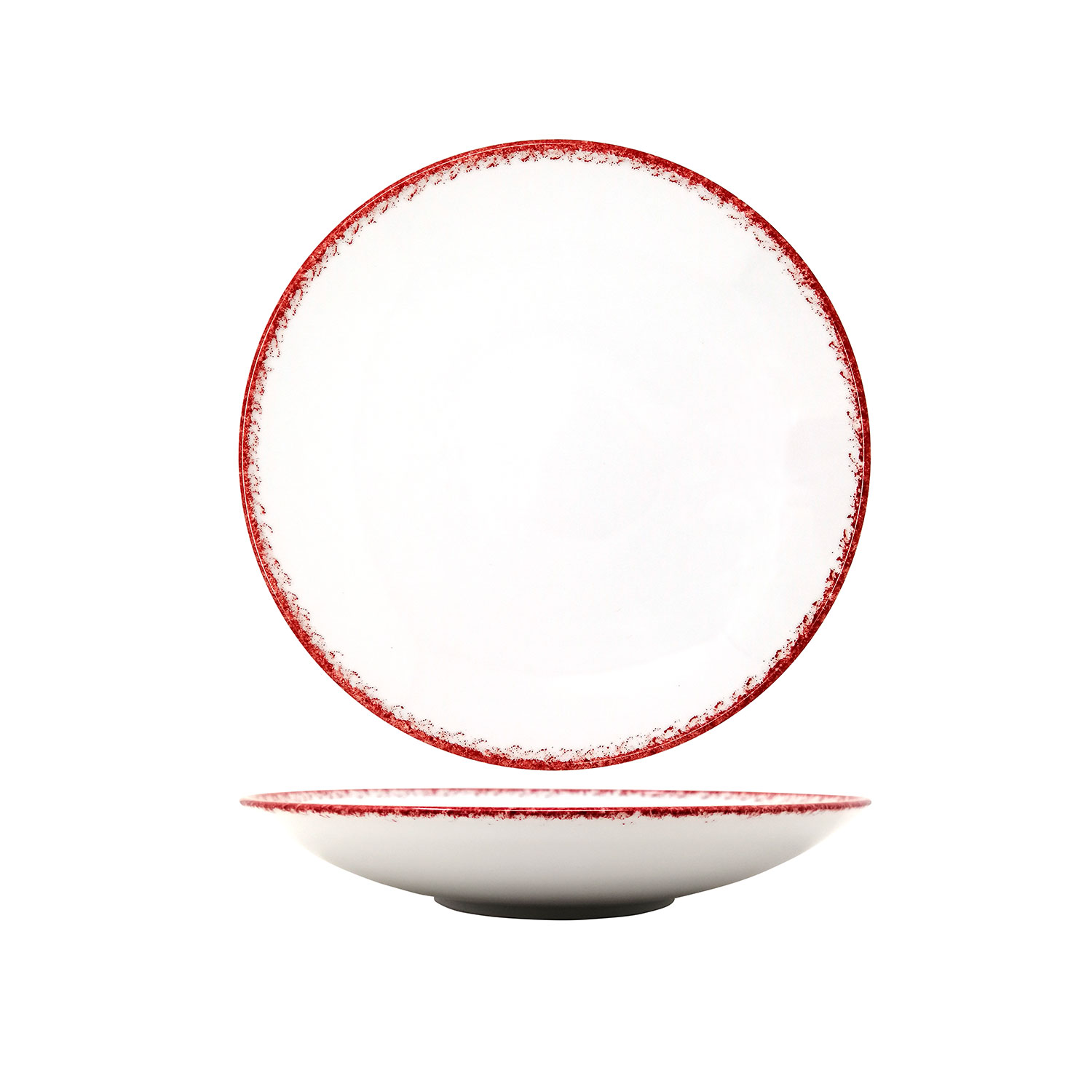 Spotrimmed Red deep plate cm.30 Landhaus Porcelain